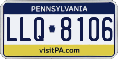 PA license plate LLQ8106