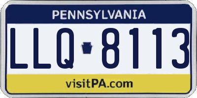 PA license plate LLQ8113