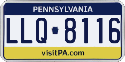 PA license plate LLQ8116