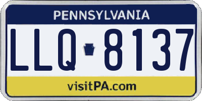 PA license plate LLQ8137
