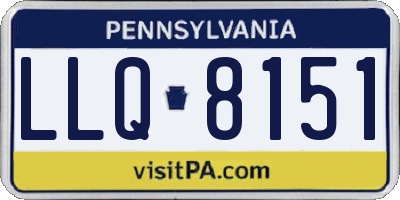PA license plate LLQ8151
