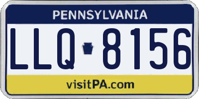 PA license plate LLQ8156