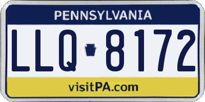 PA license plate LLQ8172