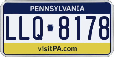 PA license plate LLQ8178