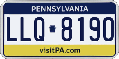 PA license plate LLQ8190