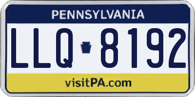 PA license plate LLQ8192