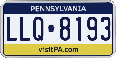 PA license plate LLQ8193