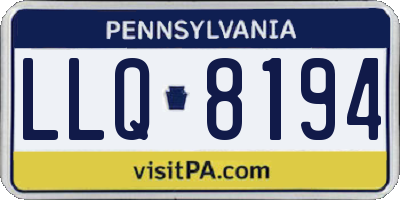 PA license plate LLQ8194