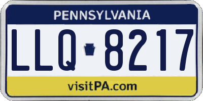 PA license plate LLQ8217