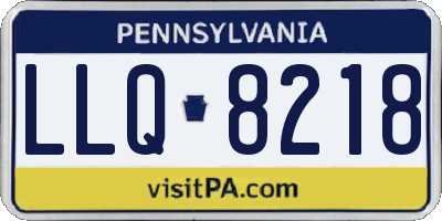 PA license plate LLQ8218