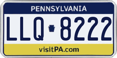 PA license plate LLQ8222