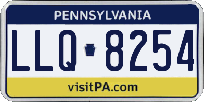 PA license plate LLQ8254