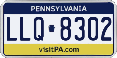 PA license plate LLQ8302