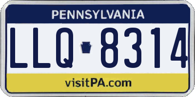 PA license plate LLQ8314