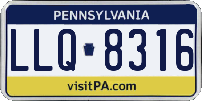 PA license plate LLQ8316