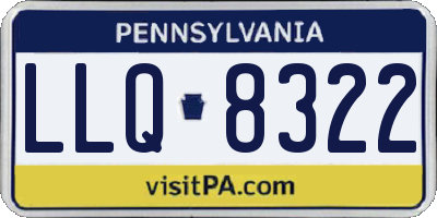 PA license plate LLQ8322