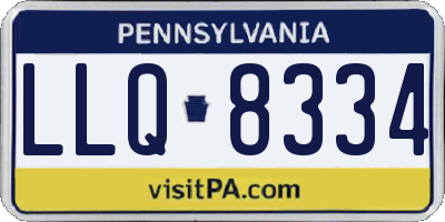 PA license plate LLQ8334