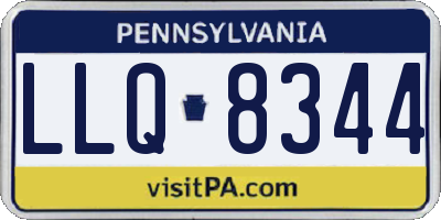 PA license plate LLQ8344