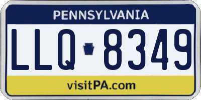 PA license plate LLQ8349