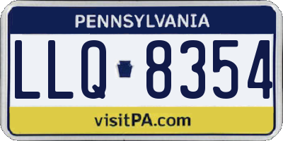PA license plate LLQ8354
