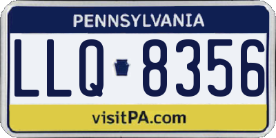 PA license plate LLQ8356