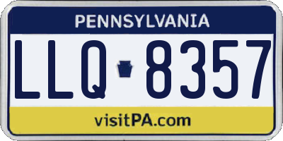 PA license plate LLQ8357