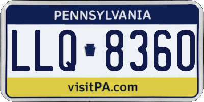 PA license plate LLQ8360