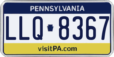 PA license plate LLQ8367