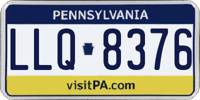 PA license plate LLQ8376