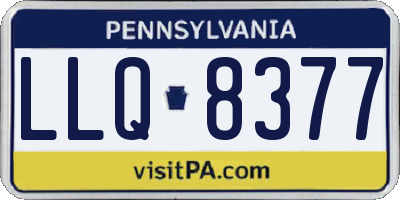 PA license plate LLQ8377
