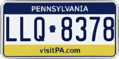 PA license plate LLQ8378