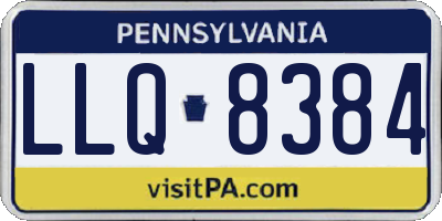 PA license plate LLQ8384