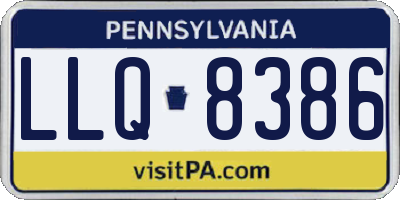 PA license plate LLQ8386