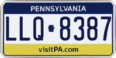PA license plate LLQ8387