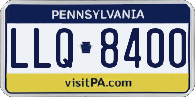 PA license plate LLQ8400