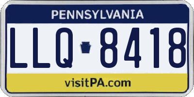 PA license plate LLQ8418