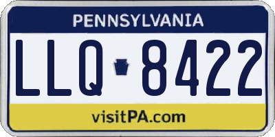 PA license plate LLQ8422