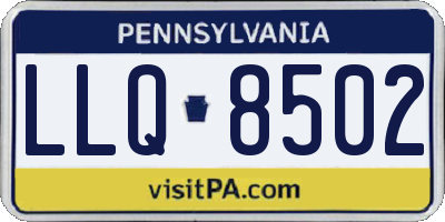 PA license plate LLQ8502