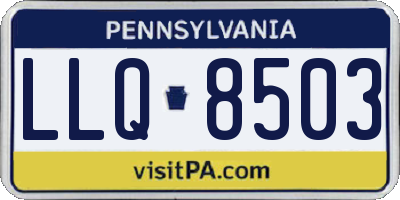 PA license plate LLQ8503