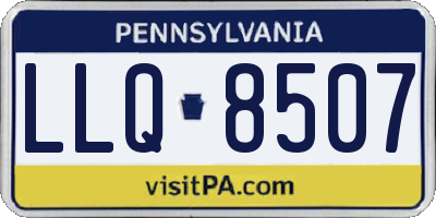 PA license plate LLQ8507