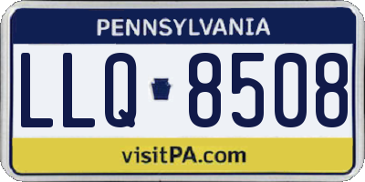 PA license plate LLQ8508