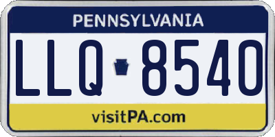 PA license plate LLQ8540