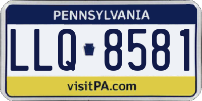 PA license plate LLQ8581