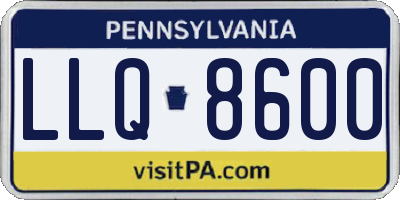PA license plate LLQ8600