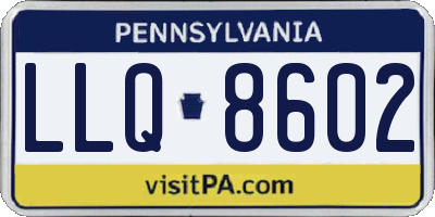 PA license plate LLQ8602
