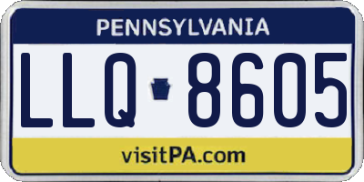 PA license plate LLQ8605