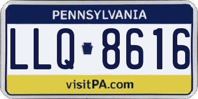 PA license plate LLQ8616