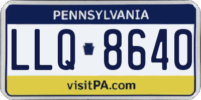 PA license plate LLQ8640