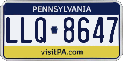 PA license plate LLQ8647