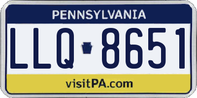 PA license plate LLQ8651